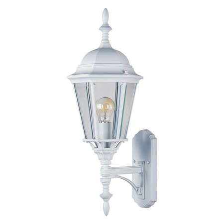 Maxim One Light White Clear Glass Wall Lantern 1003WT
